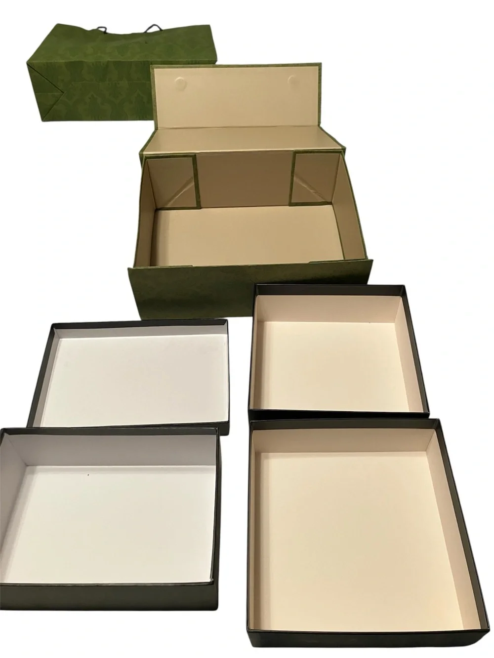 Lot Empty Gucci/ Louis Vuitton Gift Boxes Dust Bags Shopping Bags Cards